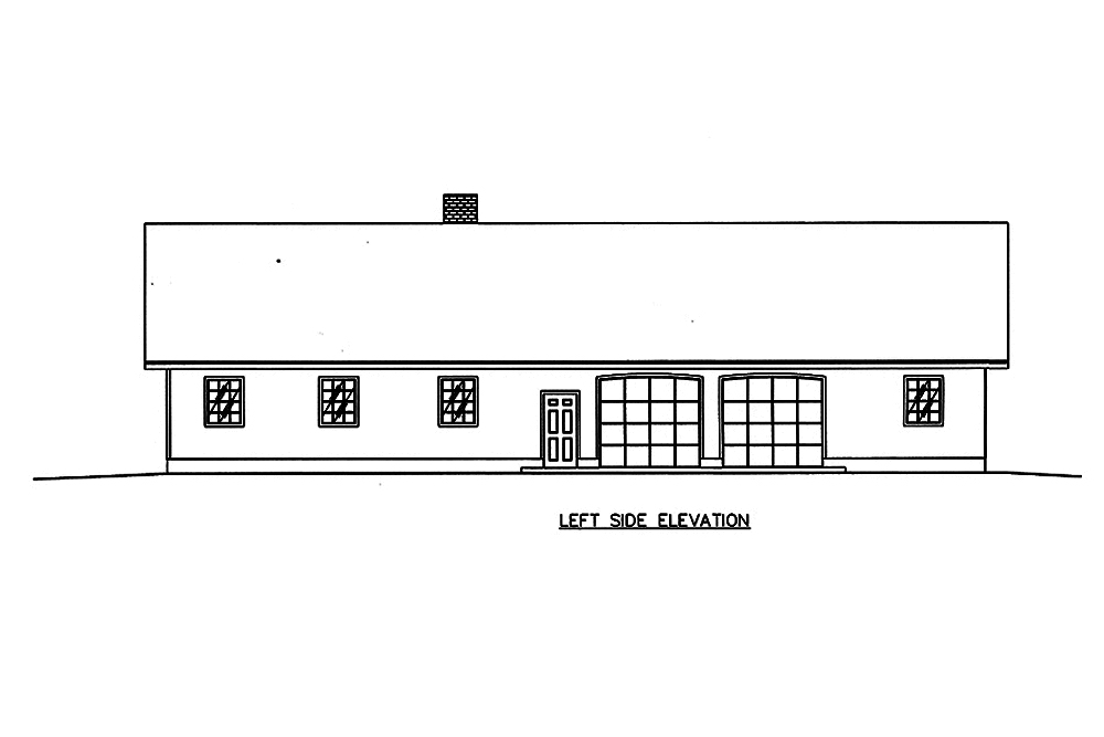 Home Plan Left Elevation of this 2-Bedroom,4730 Sq Ft Plan -132-1651