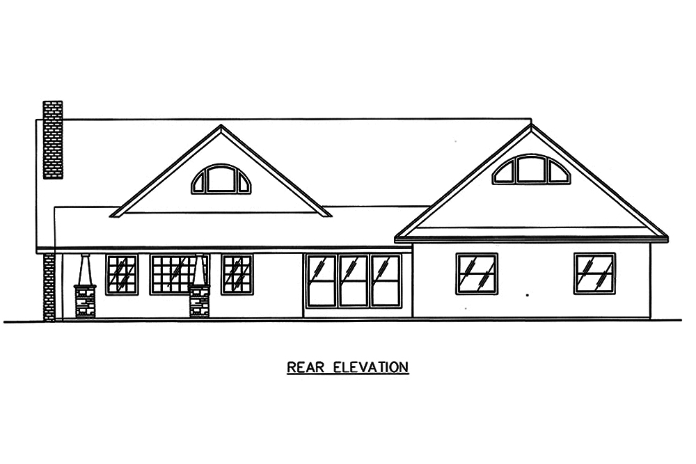 Home Plan Rear Elevation of this 2-Bedroom,4730 Sq Ft Plan -132-1651