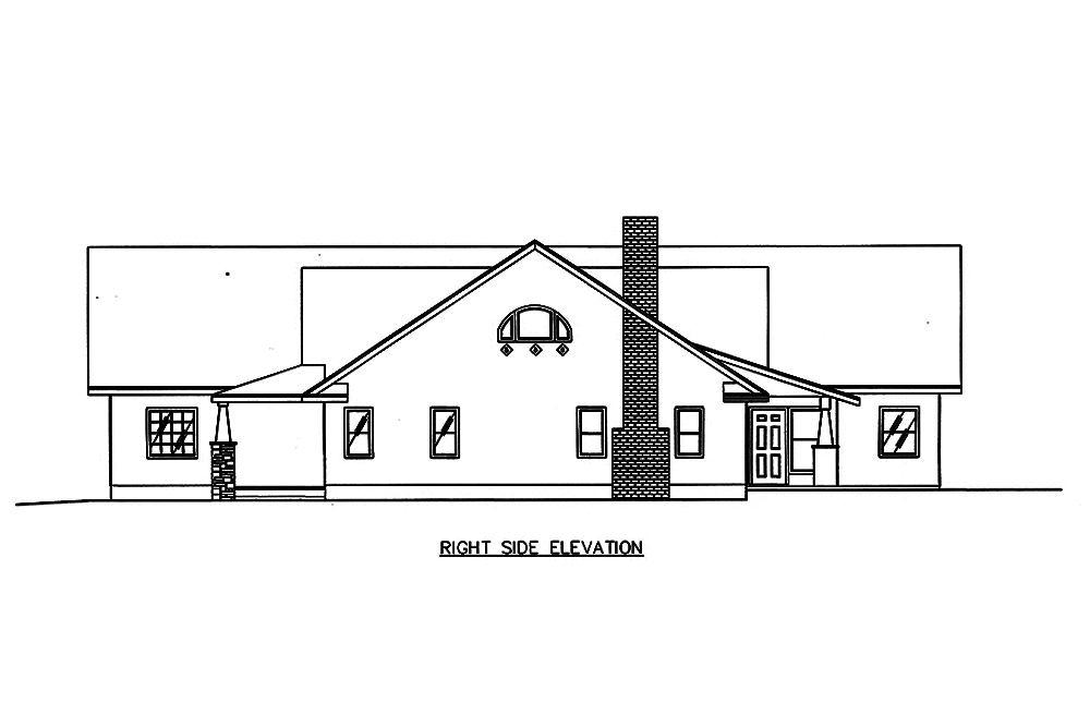 Home Plan Right Elevation of this 2-Bedroom,4730 Sq Ft Plan -132-1651