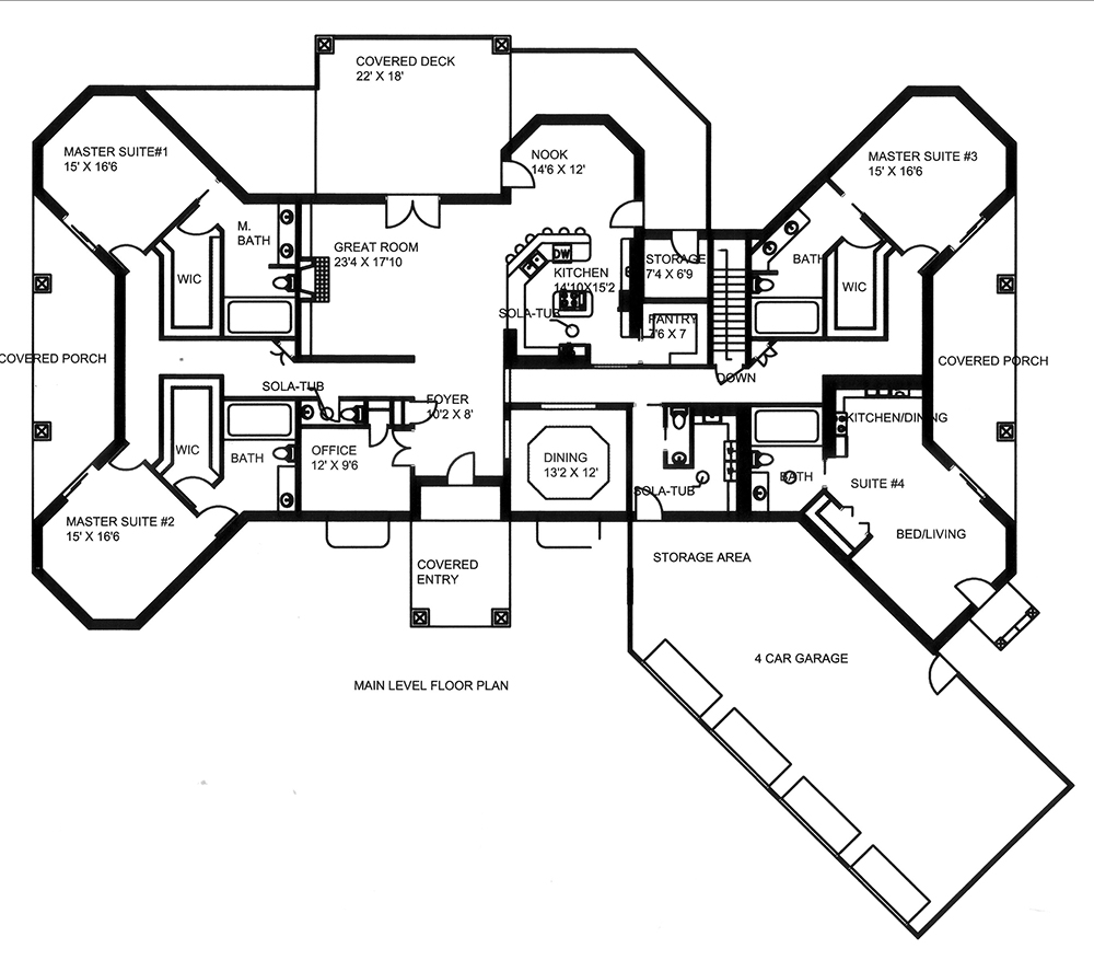 Floor Plan First Story of Contemporary Plan #132-1652