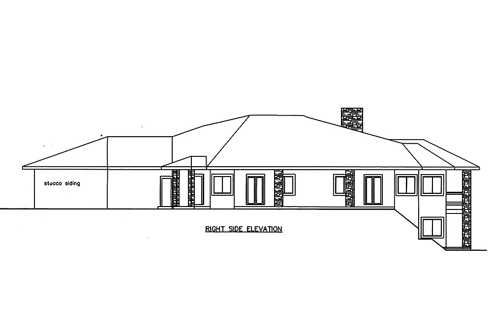 Home Plan Right Elevation of this 4-Bedroom,7871 Sq Ft Plan -132-1652