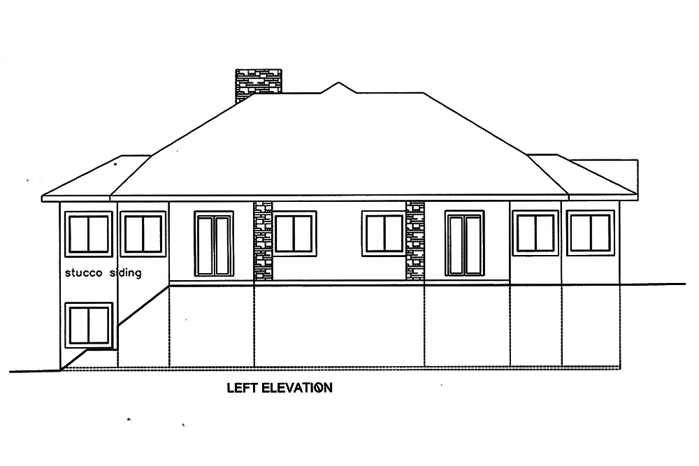 Home Plan Left Elevation of this 4-Bedroom,7871 Sq Ft Plan -132-1652