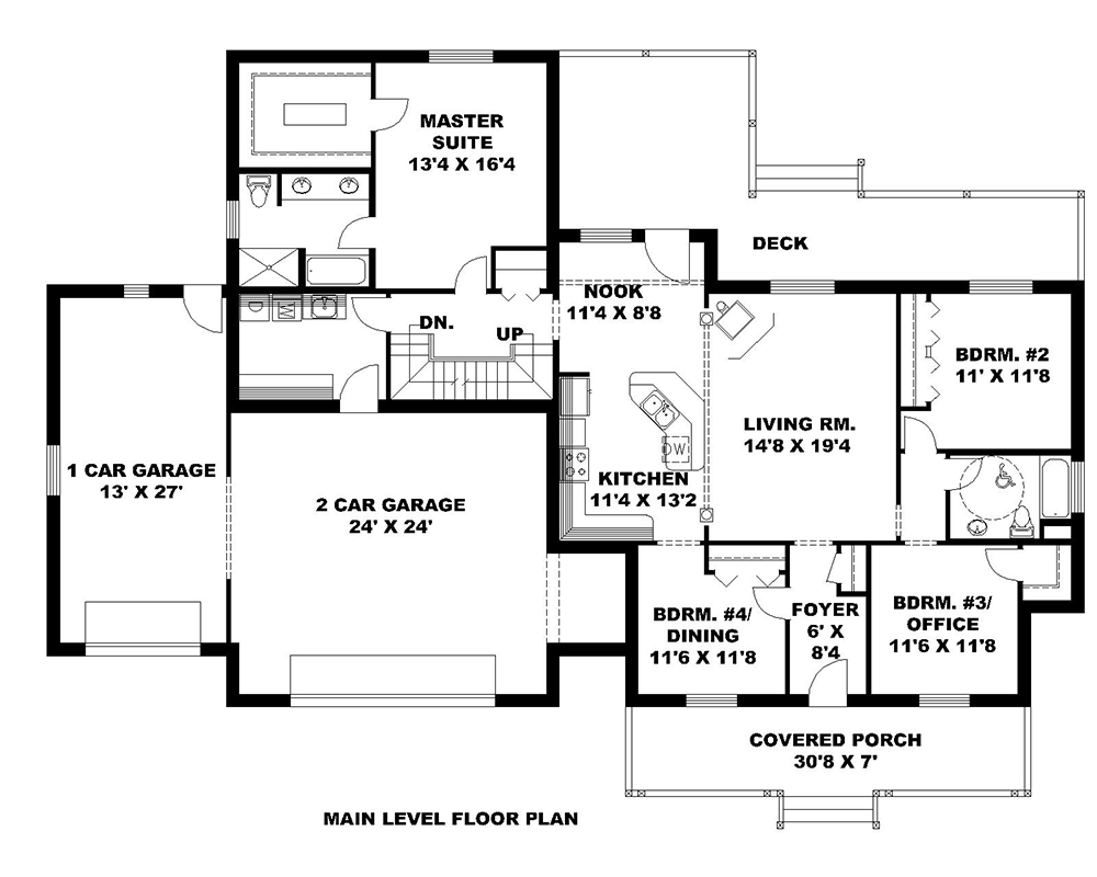 Floor Plan First Story of Traditional Plan #132-1653
