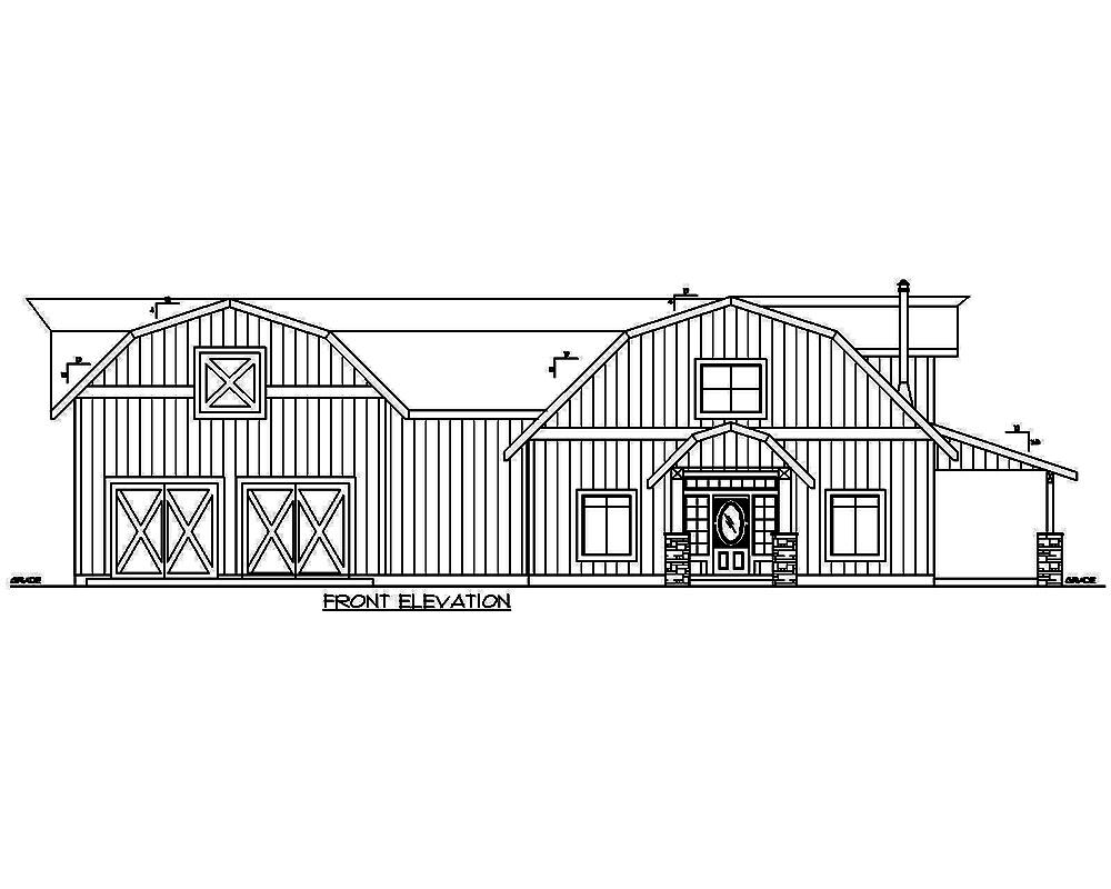 Home Plan Front Elevation of this 5-Bedroom,2875 Sq Ft Plan -132-1656