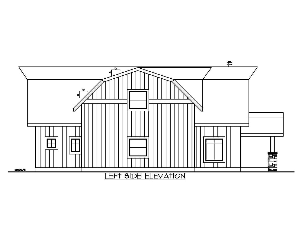 Home Plan Left Elevation of this 5-Bedroom,2875 Sq Ft Plan -132-1656
