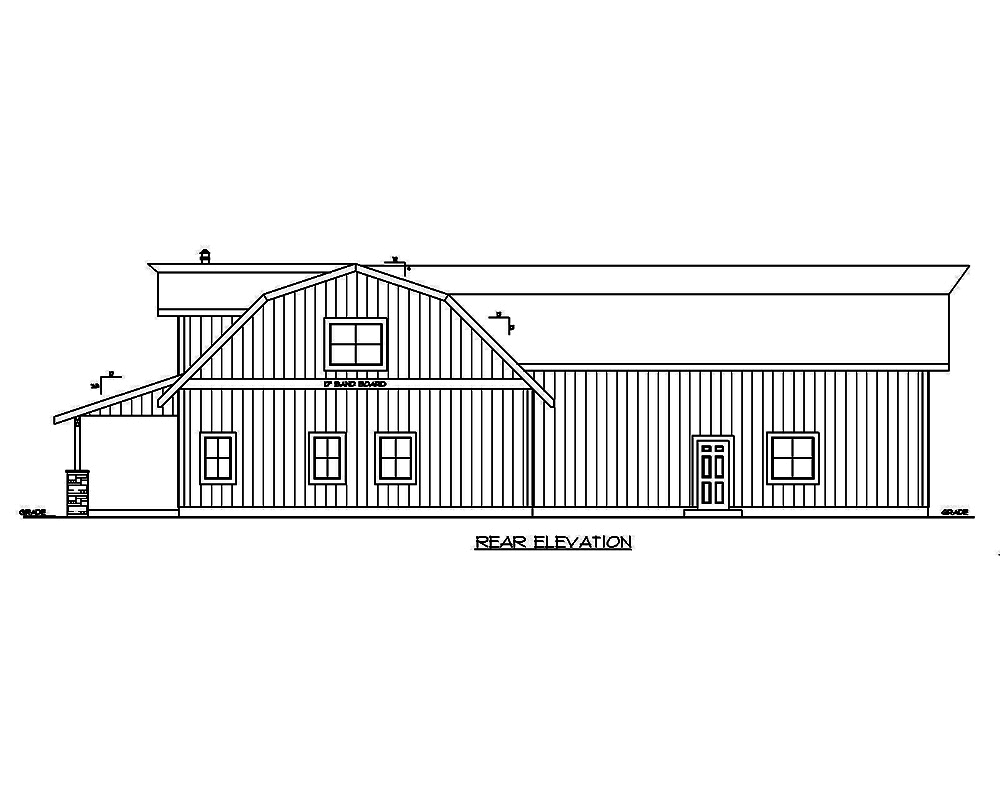 Home Plan Rear Elevation of this 5-Bedroom,2875 Sq Ft Plan -132-1656