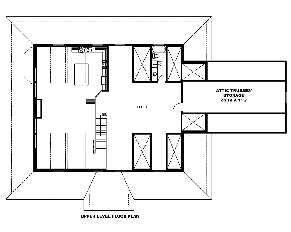 Floor Plan Second Story of Country Plan #132-1658