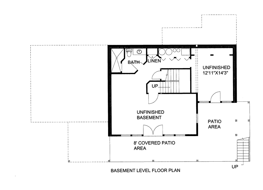 Floor Plan Basement of Craftsman Plan #132-1659