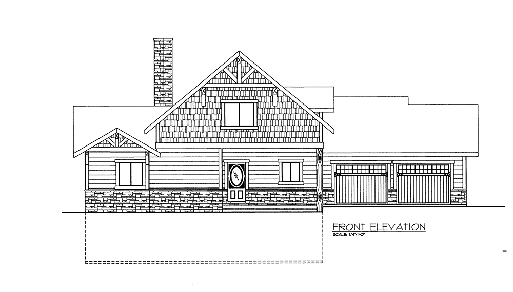 Home Plan Front Elevation of this 3-Bedroom,1824 Sq Ft Plan -132-1659