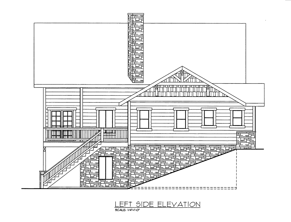 Home Plan Left Elevation of this 3-Bedroom,1824 Sq Ft Plan -132-1659