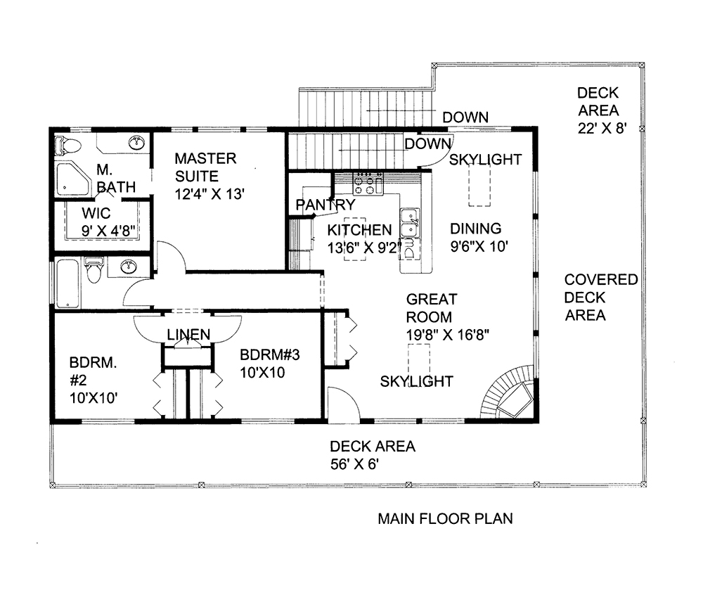 Floor Plan First Story of Ranch Plan #132-1661