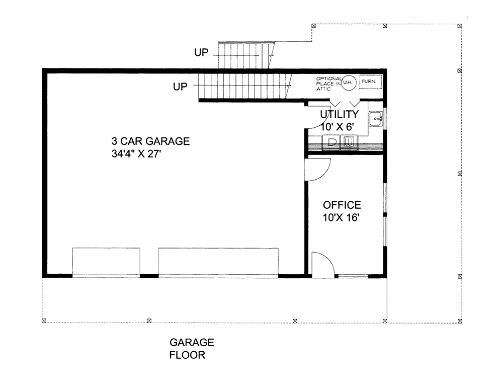 Floor Plan Garage of Ranch Plan #132-1661