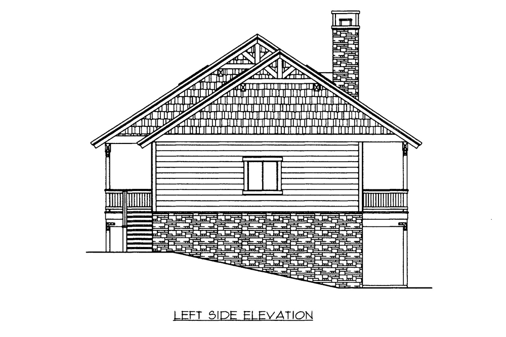 Home Plan Left Elevation of this 3-Bedroom,1658 Sq Ft Plan -132-1661