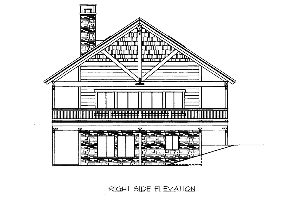 Home Plan Right Elevation of this 3-Bedroom,1658 Sq Ft Plan -132-1661