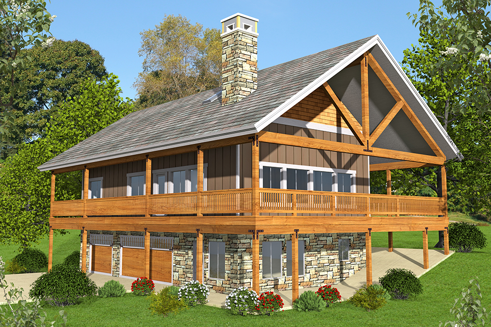 Front Elevation of this Ranch House (#132-1661) at The Plan Collection.