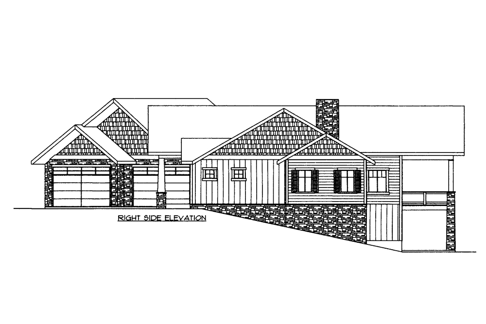 Home Plan Right Elevation of this 7-Bedroom,6032 Sq Ft Plan -132-1662