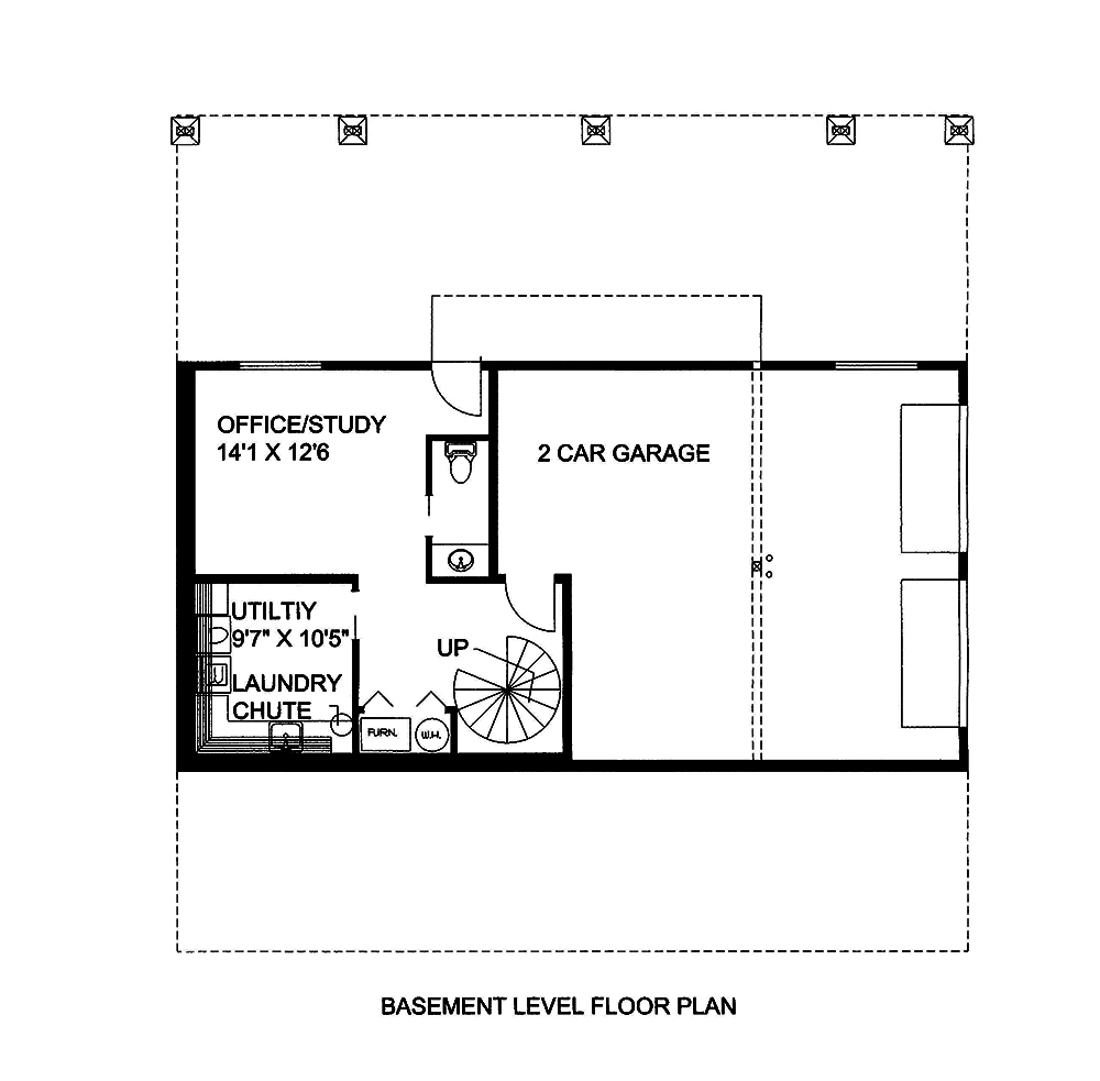 Floor Plan Basement of Cottage Plan #132-1663