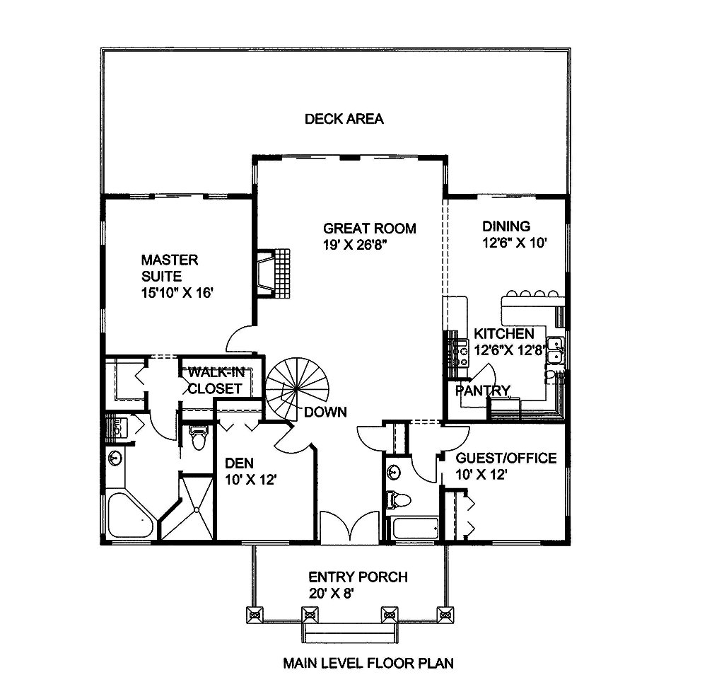 Floor Plan First Story of Cottage Plan #132-1663