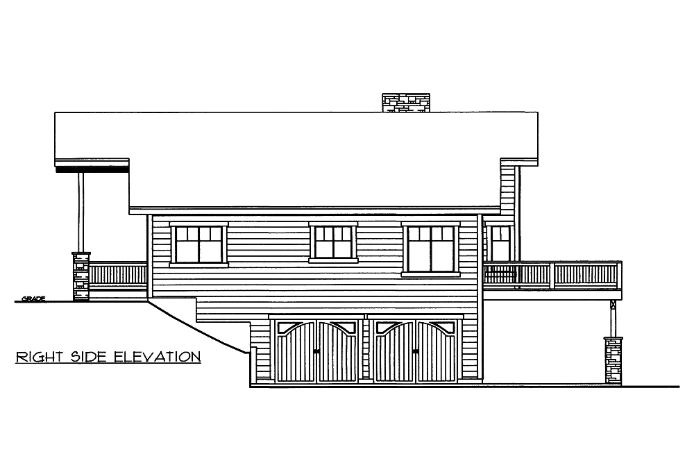 Home Plan Right Elevation of this 2-Bedroom,2350 Sq Ft Plan -132-1663