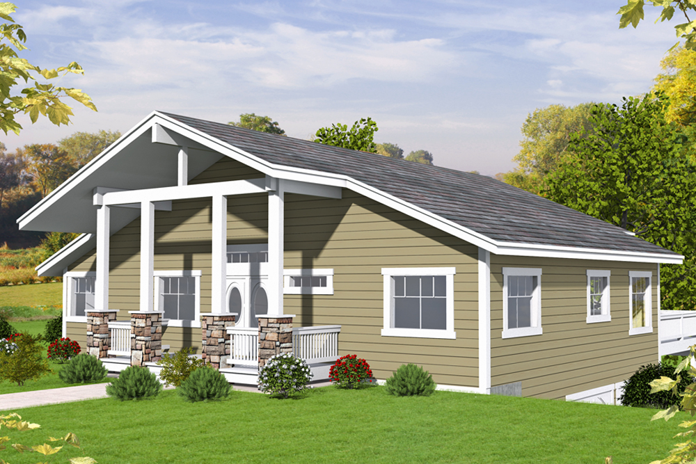 Front Elevation of this Cottage House (#132-1663) at The Plan Collection.