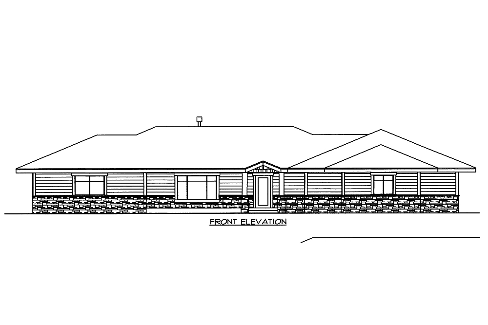 Home Plan Front Elevation of this 2-Bedroom,2732 Sq Ft Plan -132-1664