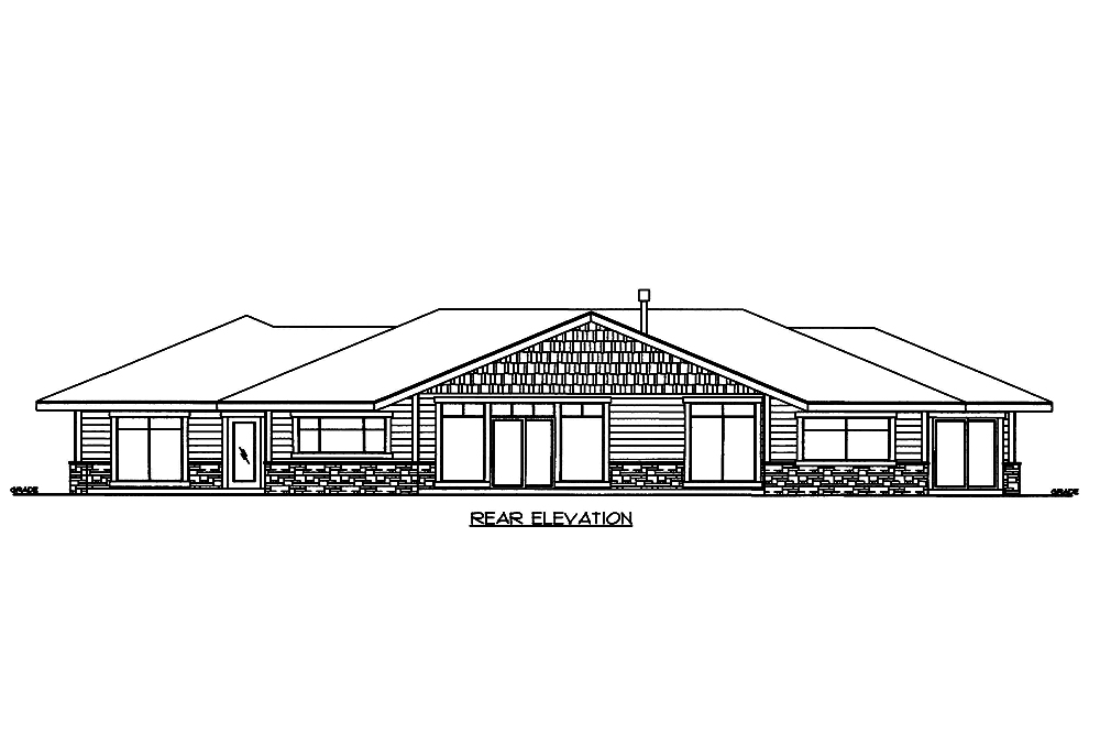 Home Plan Rear Elevation of this 2-Bedroom,2732 Sq Ft Plan -132-1664