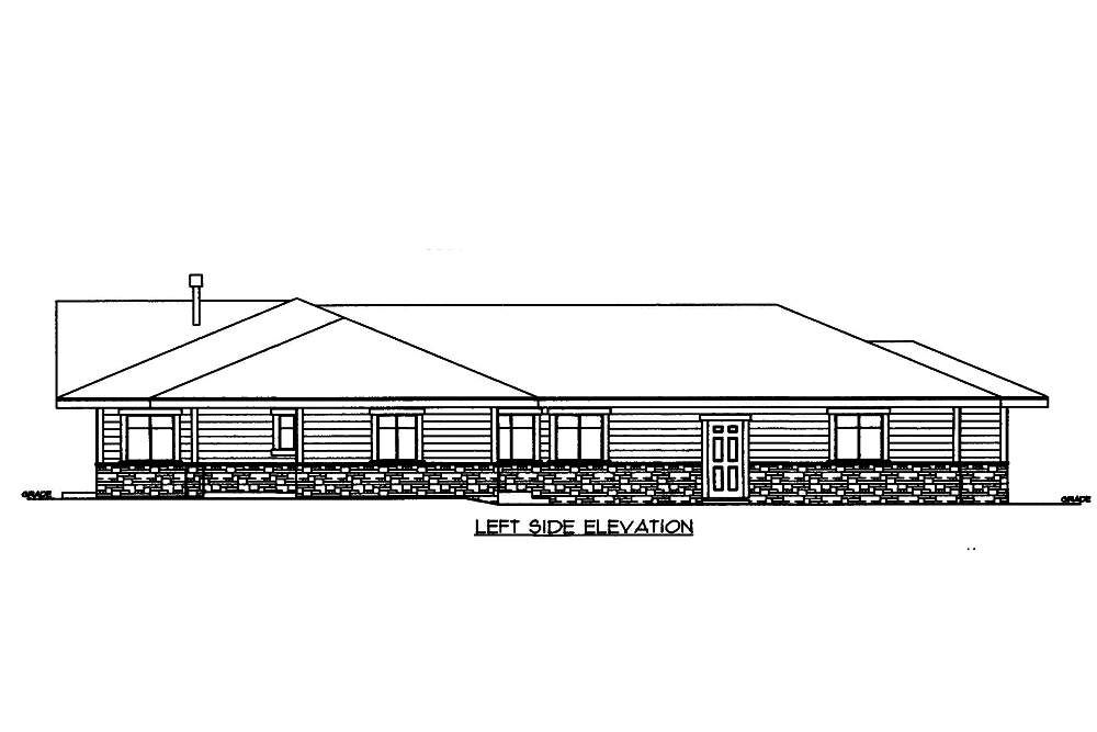 Home Plan Left Elevation of this 2-Bedroom,2732 Sq Ft Plan -132-1664