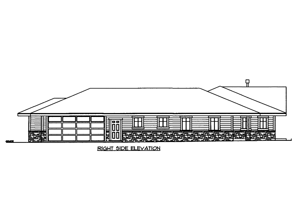 Home Plan Right Elevation of this 2-Bedroom,2732 Sq Ft Plan -132-1664