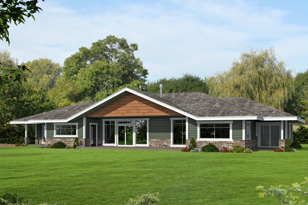 Front Elevation of this Cottage House (#132-1664) at The Plan Collection.