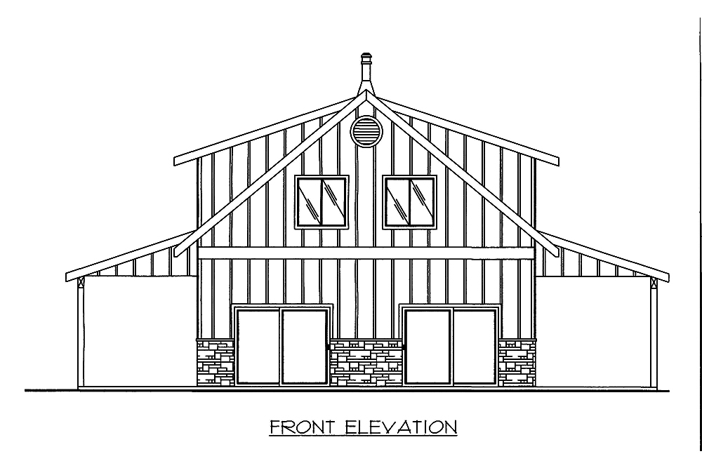 Home Plan Front Elevation of this 2-Bedroom,1978 Sq Ft Plan -132-1666