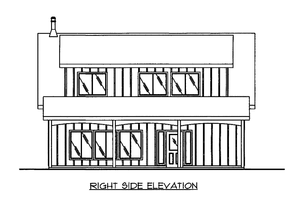 Home Plan Right Elevation of this 2-Bedroom,1978 Sq Ft Plan -132-1666
