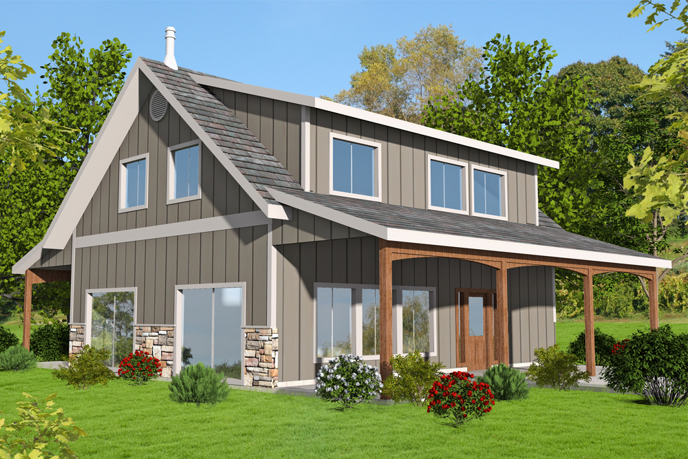 Front Elevation of this Cottage House (#132-1666) at The Plan Collection.