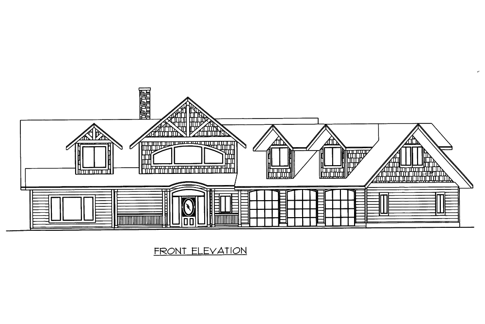 Home Plan Front Elevation of this 3-Bedroom,3707 Sq Ft Plan -132-1667