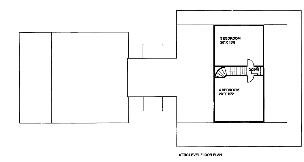 Floor Plan Second Story of Cottage Plan #132-1668