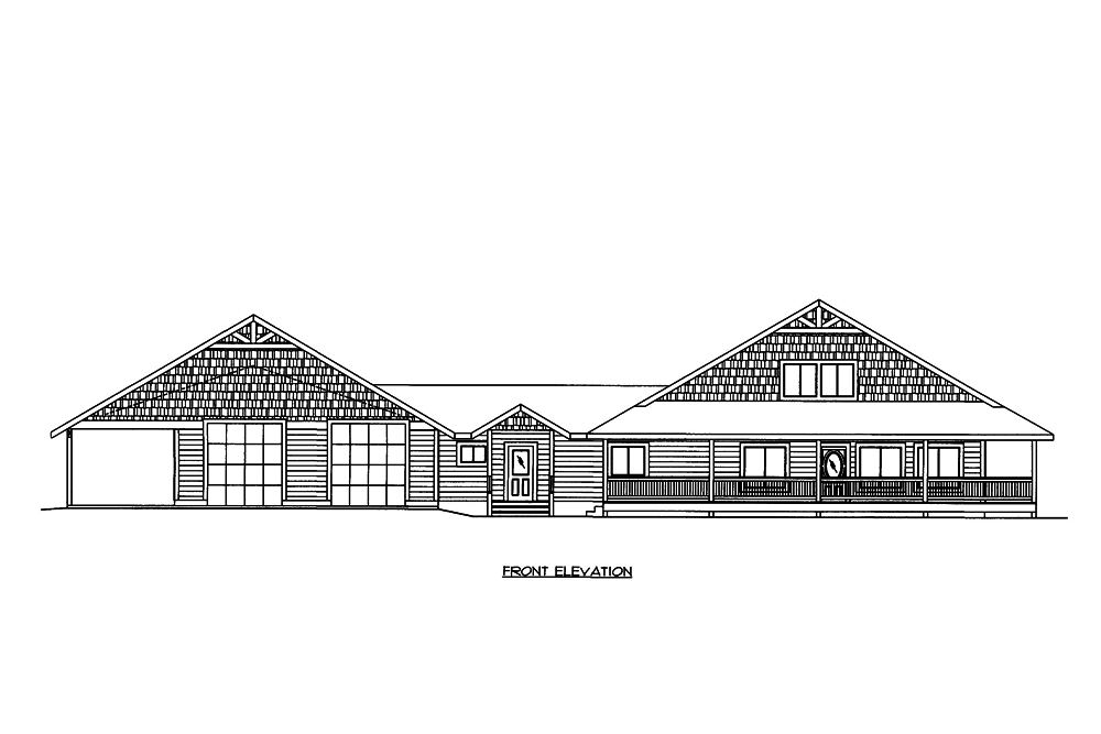 Home Plan Front Elevation of this 4-Bedroom,3075 Sq Ft Plan -132-1668