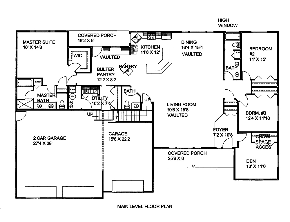Floor Plan First Story of Cottage Plan #132-1670