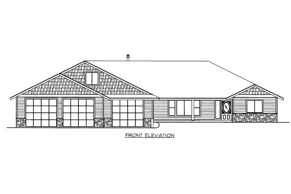 Home Plan Front Elevation of this 3-Bedroom,2676 Sq Ft Plan -132-1670