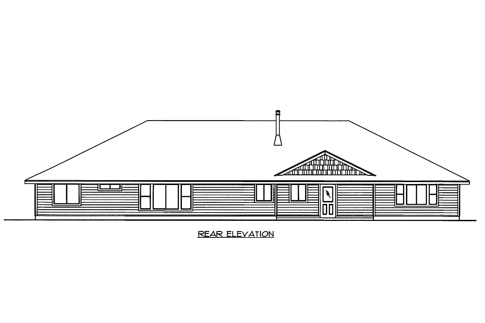 Home Plan Rear Elevation of this 3-Bedroom,2676 Sq Ft Plan -132-1670