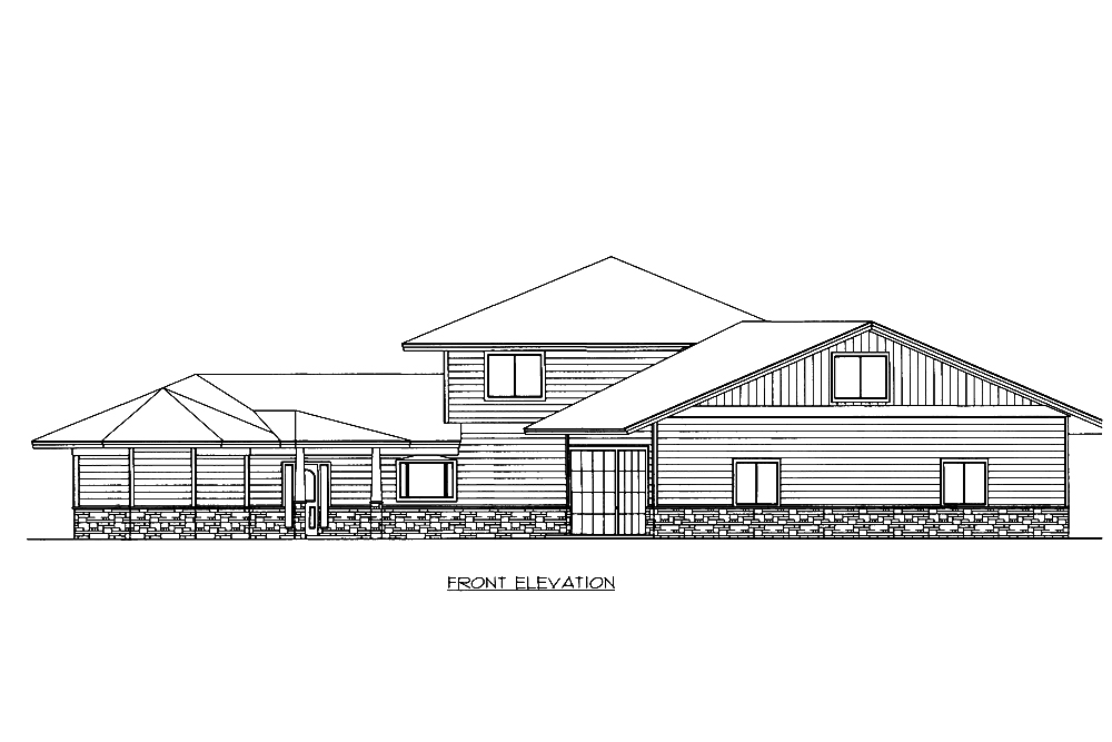 Home Plan Front Elevation of this 4-Bedroom,4240 Sq Ft Plan -132-1671