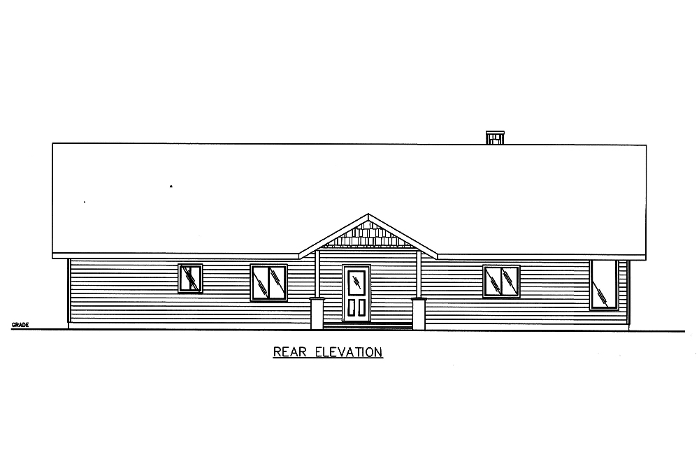 Home Plan Rear Elevation of this 3-Bedroom,2580 Sq Ft Plan -132-1672