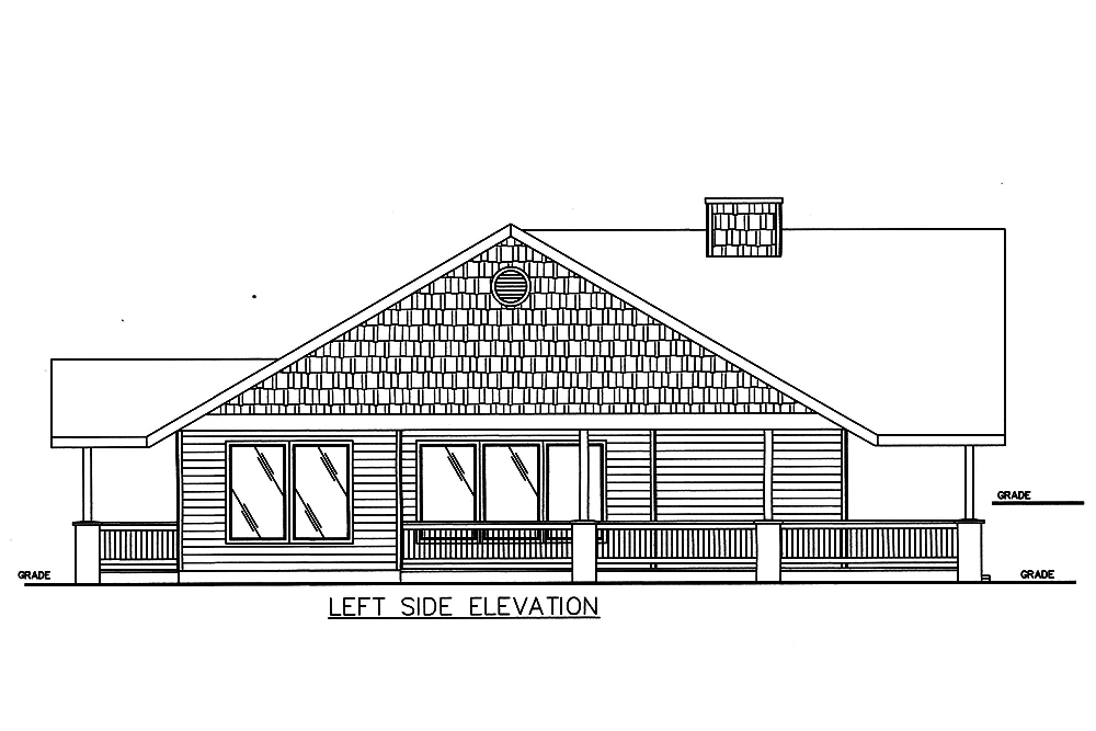 Home Plan Left Elevation of this 3-Bedroom,2580 Sq Ft Plan -132-1672