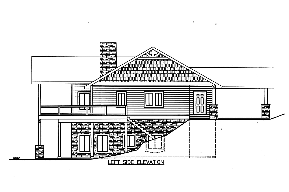 Home Plan Left Elevation of this 4-Bedroom,2404 Sq Ft Plan -132-1673