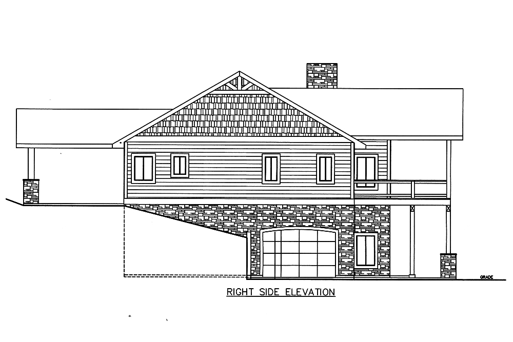 Home Plan Right Elevation of this 4-Bedroom,2404 Sq Ft Plan -132-1673