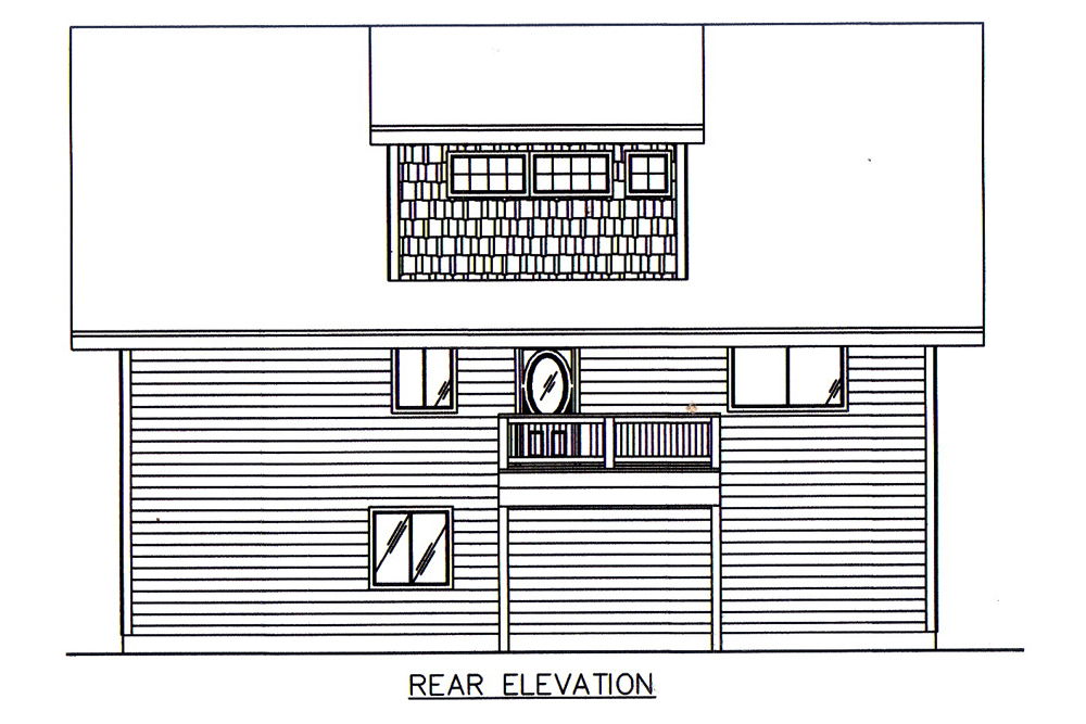 Home Plan Rear Elevation of this 2-Bedroom,2275 Sq Ft Plan -132-1674