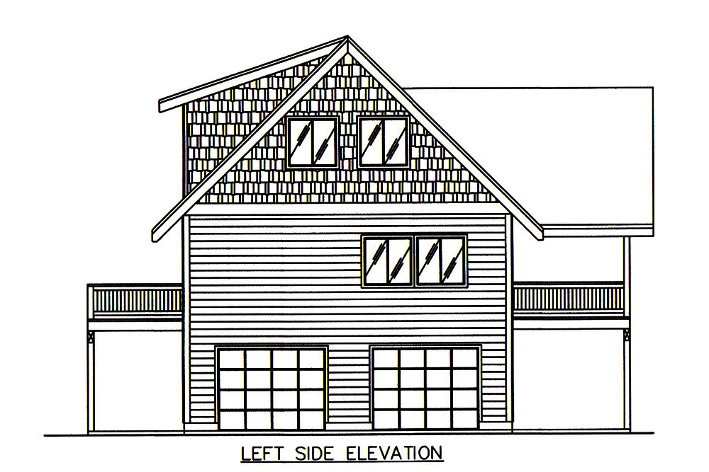 Home Plan Left Elevation of this 2-Bedroom,2275 Sq Ft Plan -132-1674