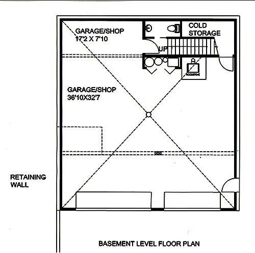 Floor Plan Basement of Cottage Plan #132-1675