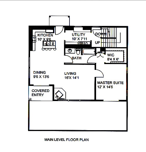 Floor Plan First Story of Cottage Plan #132-1675