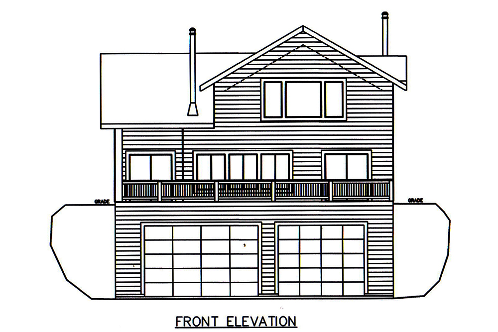 Home Plan Front Elevation of this 2-Bedroom,1863 Sq Ft Plan -132-1675