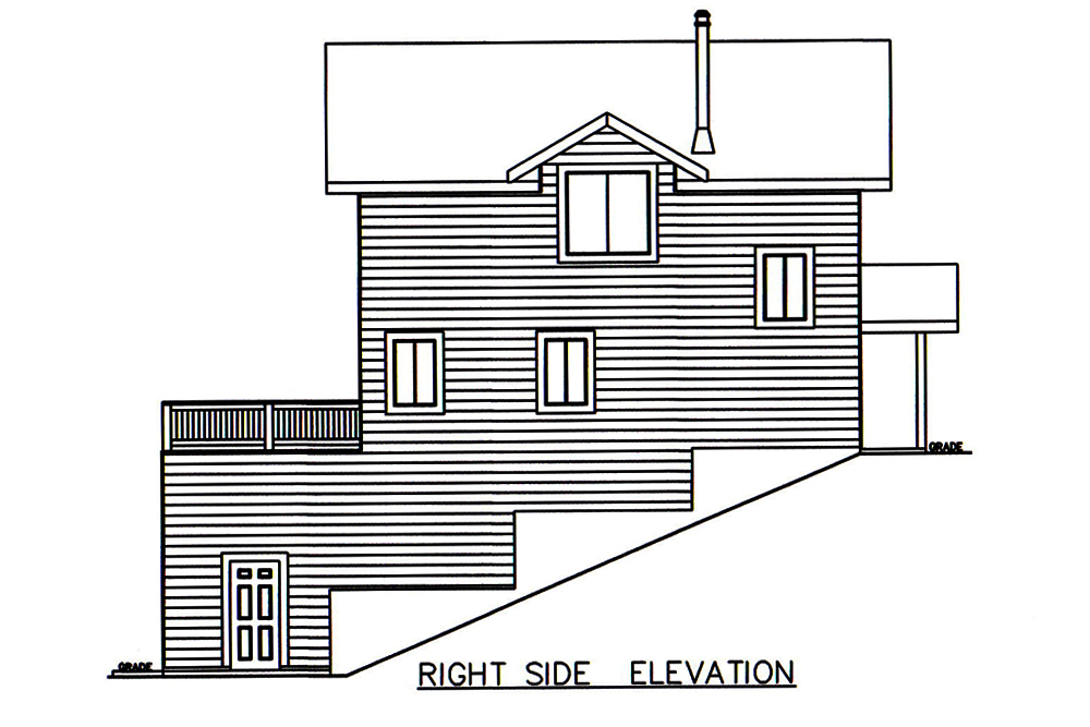 Home Plan Right Elevation of this 2-Bedroom,1863 Sq Ft Plan -132-1675