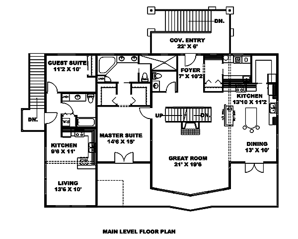 Floor Plan First Story of Luxury Plan #132-1676
